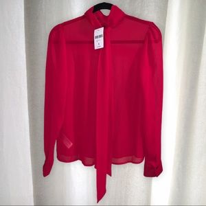 Red Button Up Blouse Top | NWT | Forever21